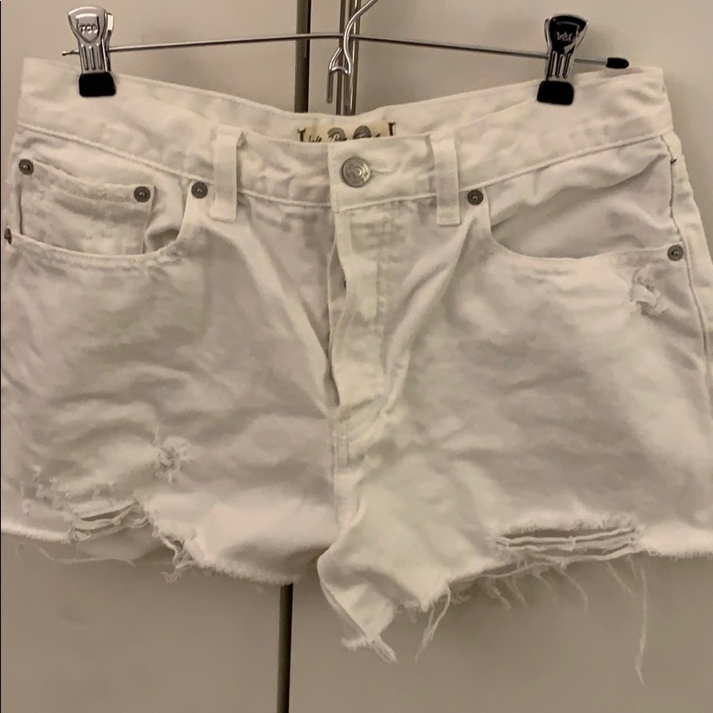Free people white denim shorts